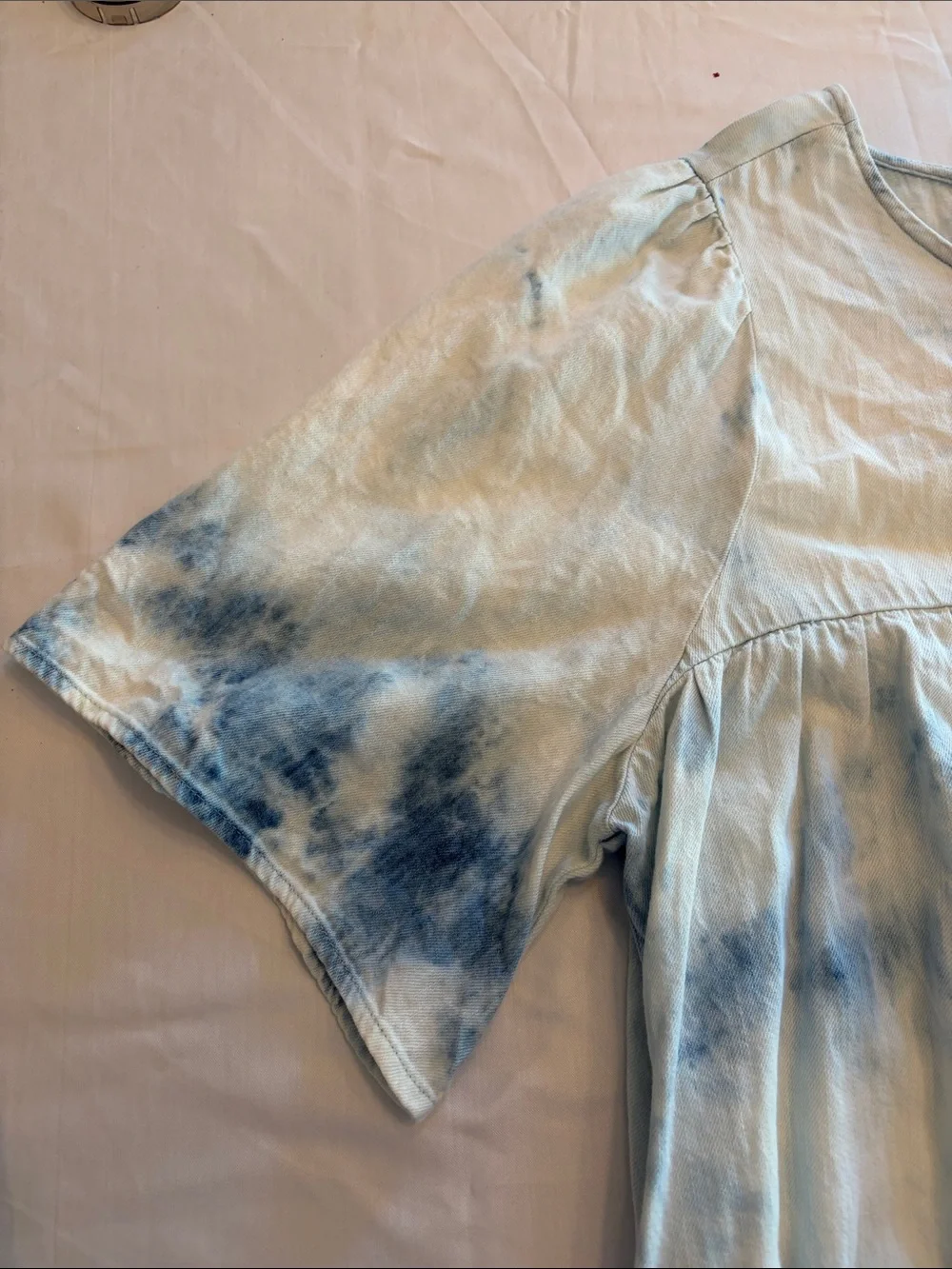 Old Navy Light Blue Tie-Dye Babydoll Dress - Picture 5 of 7